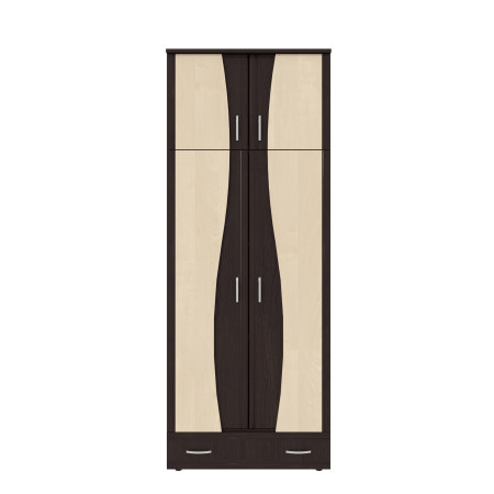 Dulapuri dormitor - DULAP 2U S DESPARTITOR, 90x50x198cm WENGE+MESTEACAN