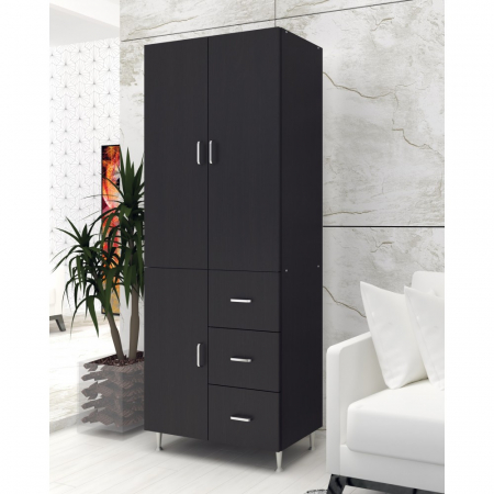Dulapuri dormitor - Dulap 3U-3S , 70x35x180 cm, Wenge
