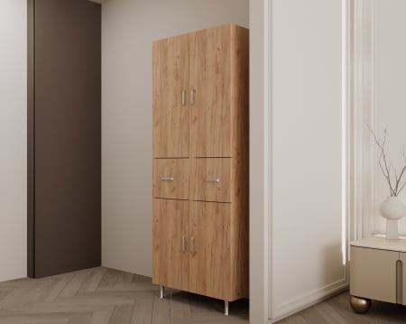 Dulapuri dormitor - Dulap, 70X35X180 cm, 4U-1S Stejar K003