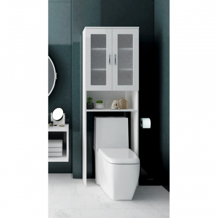 Dulap baie 2u, 60x22x190cm, Alb [2]