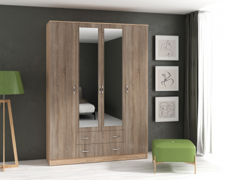 Dulapuri dormitor - DULAP GARMONIA 4U SONOMA+TRUFE 160x50x220CM