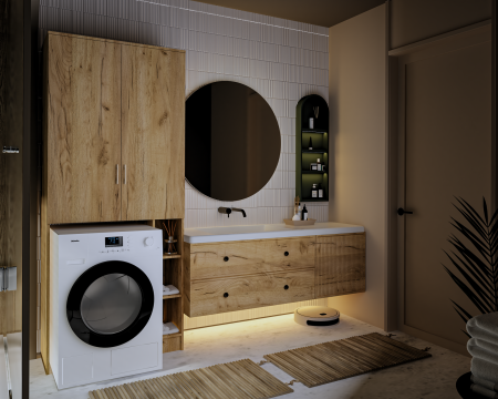 Dulap MS 2U Polite, 85x35X199 cm, stejar k003 [1]
