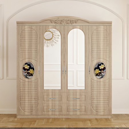 Dulapuri dormitor - Dulap ZQE 026 MDF - 4U+2S, 200x200x50cm