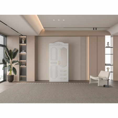 Dulapuri Living - Dulap ZQE-049MDF - 2U/3S, 100x50x200cm