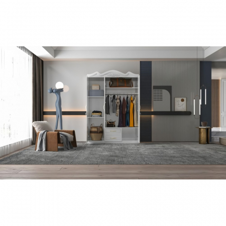 Dulap ZQW-033 MDF - 3U/2S, 150x50x200cm, alb [1]