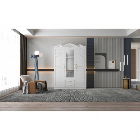 Dulapuri dormitor - Dulap ZQW-033 MDF - 3U/2S, 150x50x200cm, alb