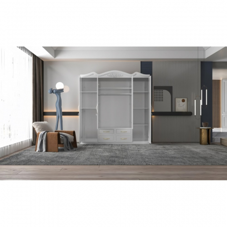 Dulap ZQW-034 MDF - 4U/4S, 200x50x200cm, alb [2]