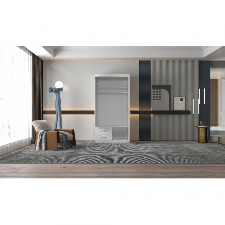 Dulap ZQW-036 MDF - 2U/2S, 100x50x200cm, alb [2]