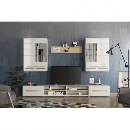 Living Bianca 280X44X200cm alb+stejar sonoma [0]