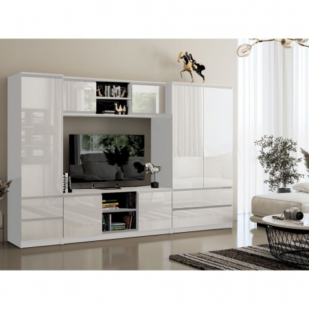 Seturi mobila living - Living Chelsea alb acril 270x190x51cm