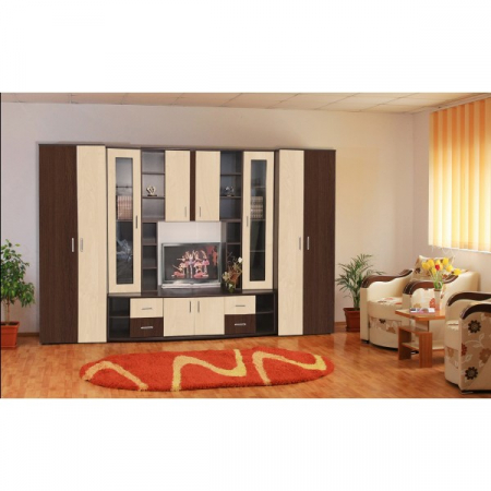 Seturi mobila living - LIVING CRISTINA 340X53X200 WENGE + MESTEACAN