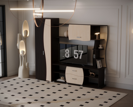 Seturi mobila living - LIVING KAPRI RO WENGE+MESTEACAN 225x45x192CM