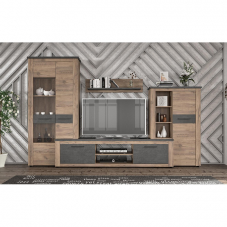 Mobilier living - Living Montreal stejar craft + tobacco matera 315x45x200cm