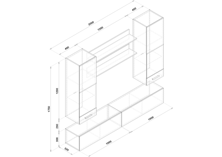 Mobilier living - Living MP5 Antracit + Acril alb, Negru, Cappuccino Antracit+Negru