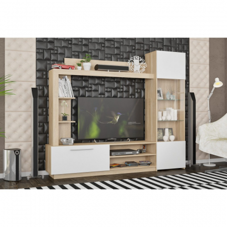Mobilier living - LIVING TRENTO SONOMA+ALB 204X35X177CM