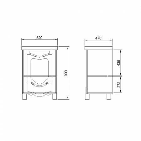 Masca Baie+Lavoar Venice 620 Stejar [2]