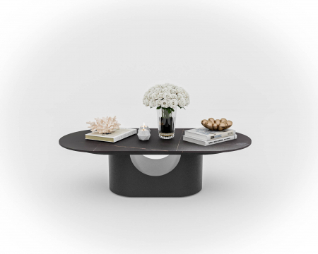 MASUTA CAFEA BERLIN MARMURA BLAT NEGRU 140x60x40cm [2]