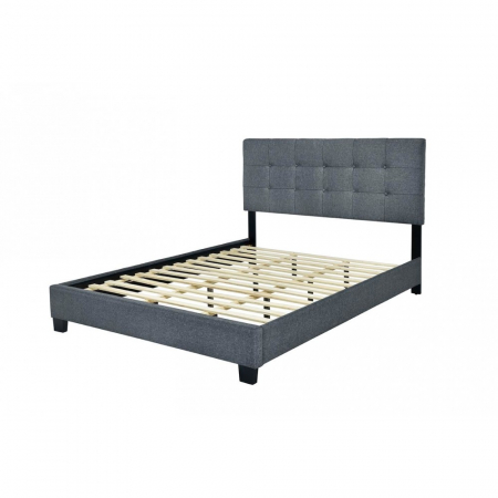 Pat tapitat Modern 90x200cm, suport saltea inclus, culoare Gri [2]