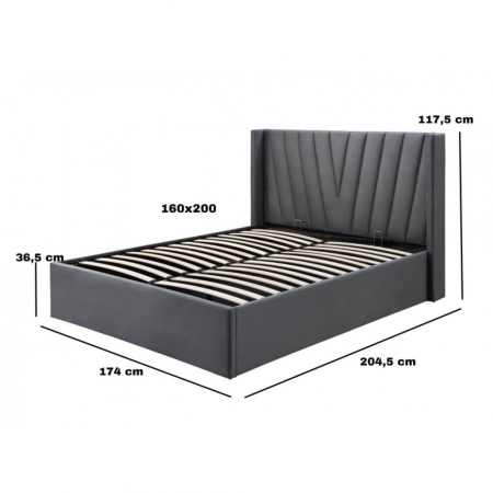 Pat tapitat Prestige 2, 160x200, cu somiera metalica rabatabila si [6]