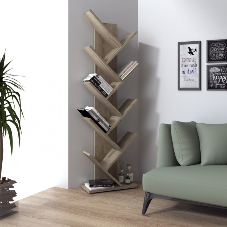 Dulapuri birou - Raft pentru carti, 43x20x143cm, Stejar k002