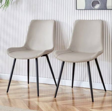 Scaune bucatarie - Scaun masa dining piele eco,crem 52*82*45