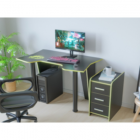 Birouri - SET BIROU PC + NOPTIERA KL 9.1 WENGE+GALBEN