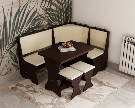 Mobilier bucatarie - Set bucatarie Siria, cu masa extensibila si 2 tabureti wenge