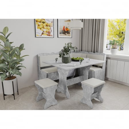 Mobilier bucatarie - Set coltar bucatarie Rodos, Gri (Nimfa) + Fildes