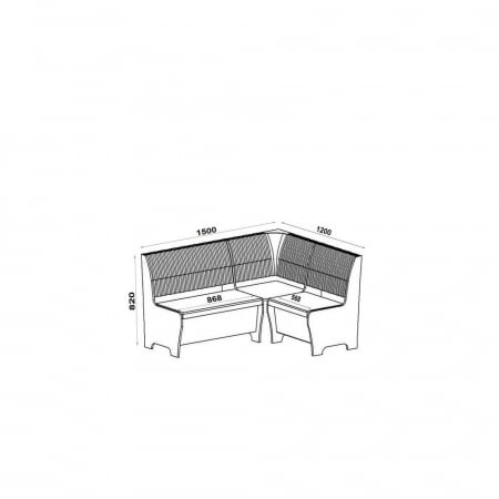 Set coltar bucatarie Tunis ,cu masa si 2 tabureti Alb+Fildes [1]