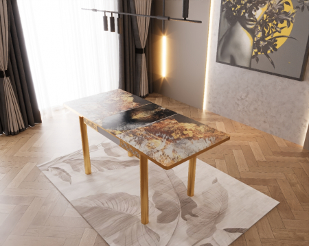 SET MASA 6 SCAUNE LUX CREM DESCHIS [3]