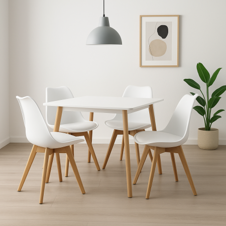 Masa cu scaune living - Set masa cu 4 scaune HB01 Mica 120cm