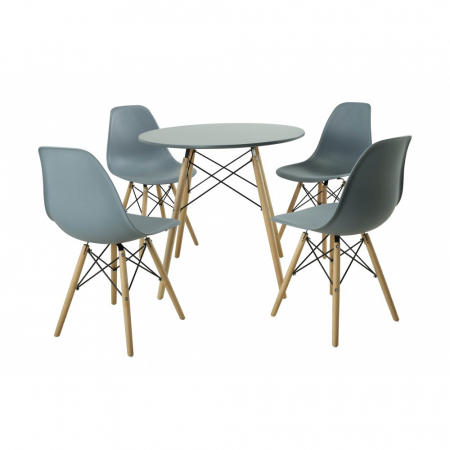 Set masa DA151Grey,80x75 cm /4 scaune, 46x55x83 cm, DA232, grey [1]