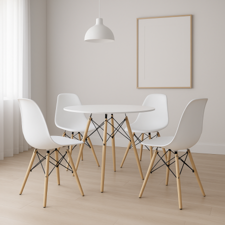 Masa cu scaune living - Set masa DA151W + 4 scaune DA232W