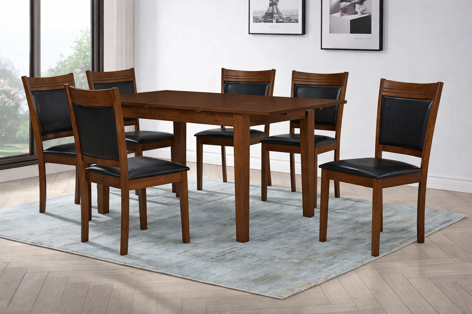 Mese bucatarie - Set Masa Extensibila +6 Scaune Wood 4 Lemn