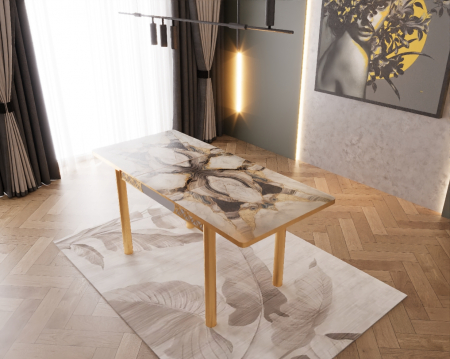 Set masa extensibila cu 6 scaune Lux Culoare GRI [5]
