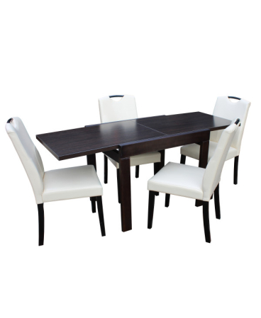 Masa cu scaune living - SET MASA KORS + 4 SCAUNE 6002, WENGE-CREM