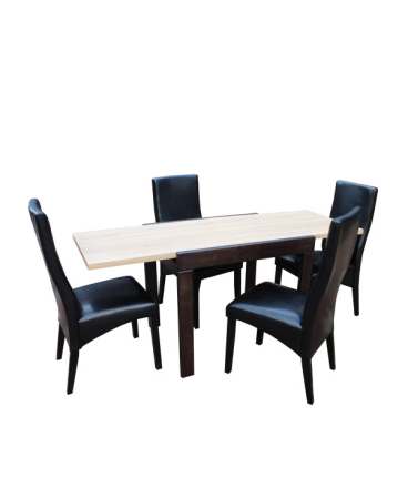 Masa cu scaune living - SET MASA KORS + 4 SCAUNE 6012, SONOMA-NEGRU