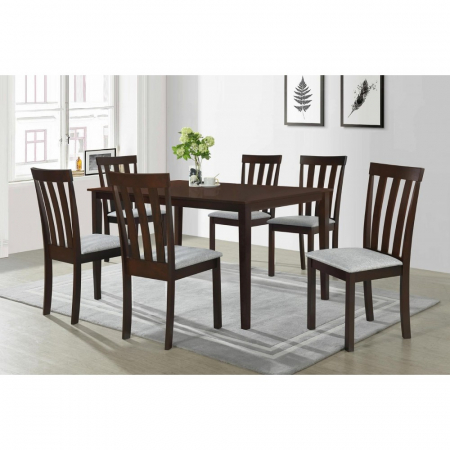 Masa cu scaune living - Set masa RH7008T + 6 scaune RH108C, 160x100x77 cm, Dirty Oak