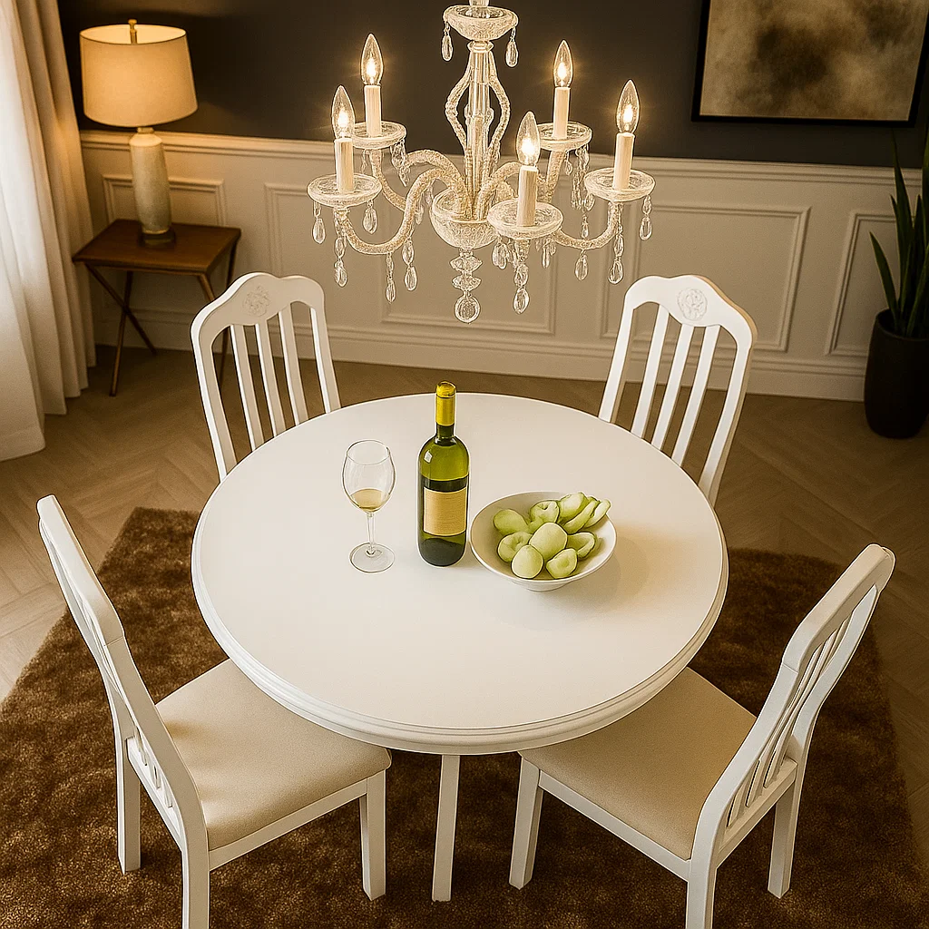 Set masa RH7066T + 4 scaune 559C, 101x101x78 cm, White [2]