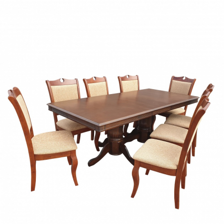 Masa cu scaune living - Set masa RH7132 + 8 scaune RH8100,160x100x77 cm, dirty oak