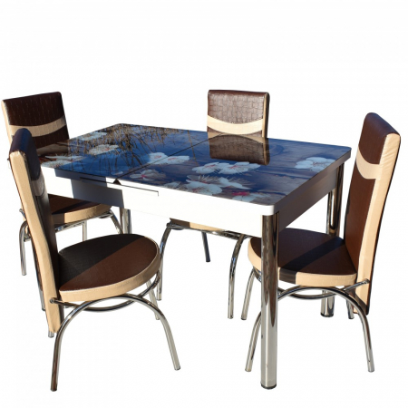 SET MASA STICLA CU 4 SCAUNE TIP 769-3 [0]