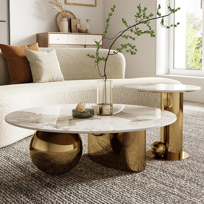 Masuta cafea - Set Masute Cafea GOLD 80x80x35