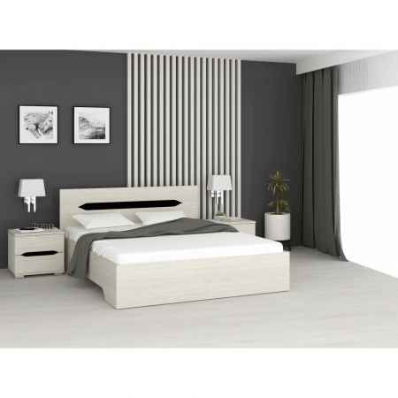 Mobilier dormitor - Set Pat 160 + doua Noptiere Valencia K001