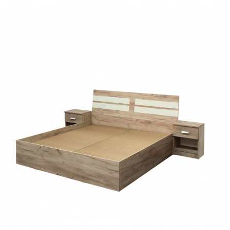 Mobilier dormitor - Set pat + 2 noptiere Luca Stejar K002