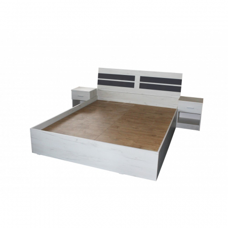 Mobilier dormitor - Set pat + 2 noptiere Luka Stejar K001