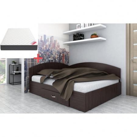 Mobilier birou - Set Pat Colt 140 si Saltea MR, Wenge