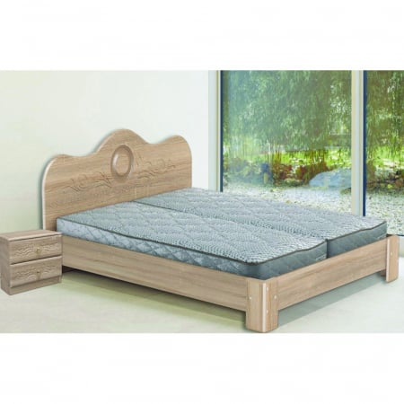 Mobilier dormitor - SET PAT MIJLOC 160 + DOUA NOPTIERE MDF SONOMA