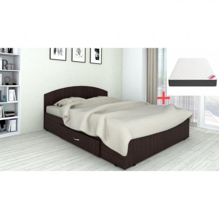 Mobilier dormitor - Set pat Mijloc 90 si Saltea MR Wenge