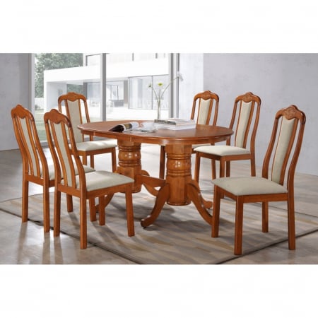 Masa cu scaune living - SET RH7017T+6RH558C RH OAK,150x90x76 cm