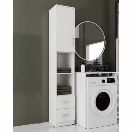 Mobilier baie - Soldat 1U/2S, 35x35x199cm, Alb